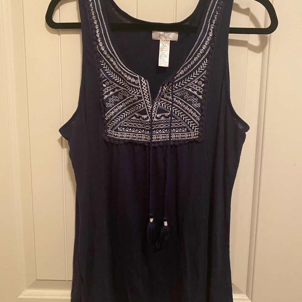Navy blue sleeveless top